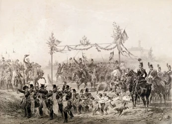 Charles-Albert I (1798-1849) Prins av Carignan, ansvarig för den piemontesiska armén som korsar Tessin